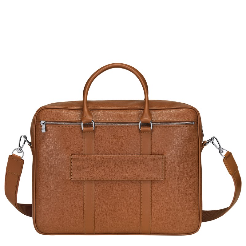 Longchamp Le Foulonné M Briefcase Caramel | GP9386257