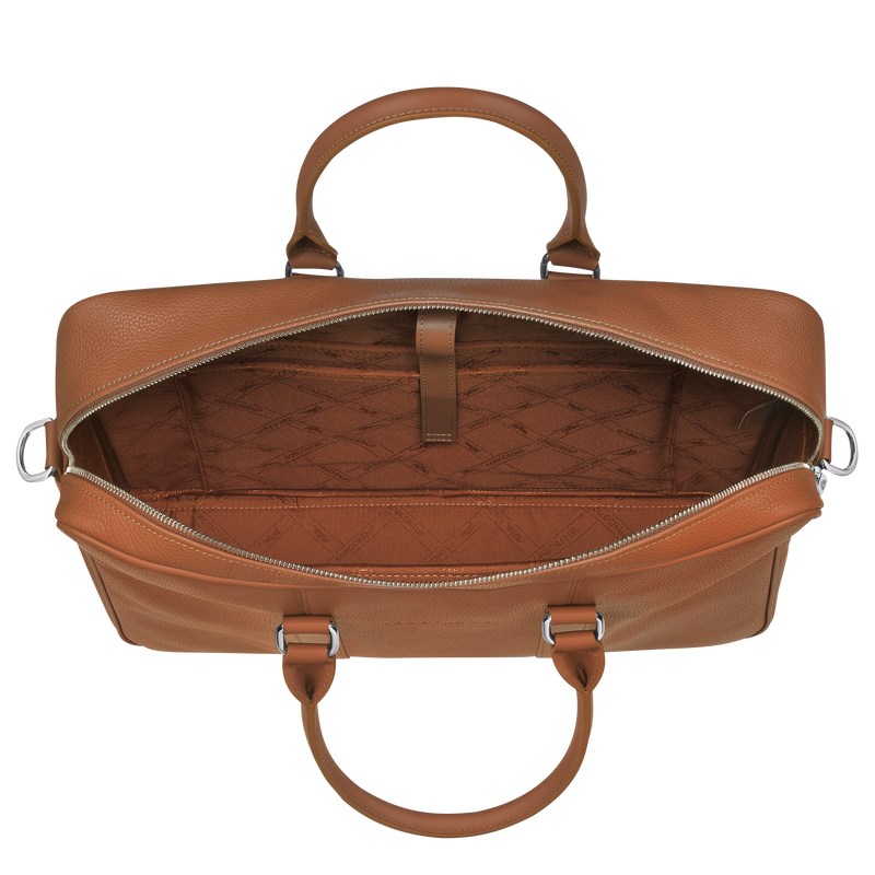 Longchamp Le Foulonné M Briefcase Caramel | GP9386257