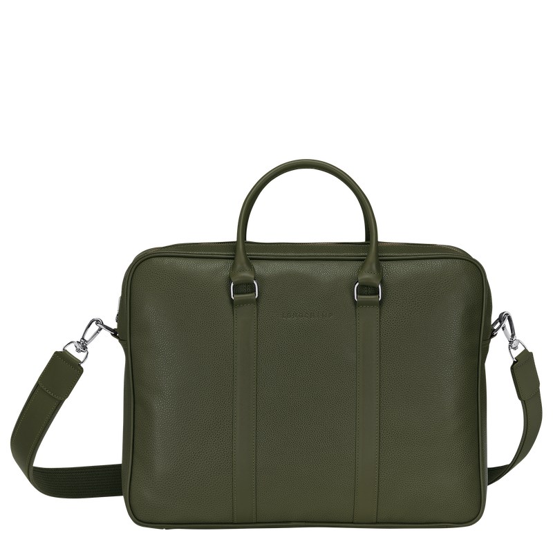 Longchamp Le Foulonné M Briefcase Kaki | GS2930187