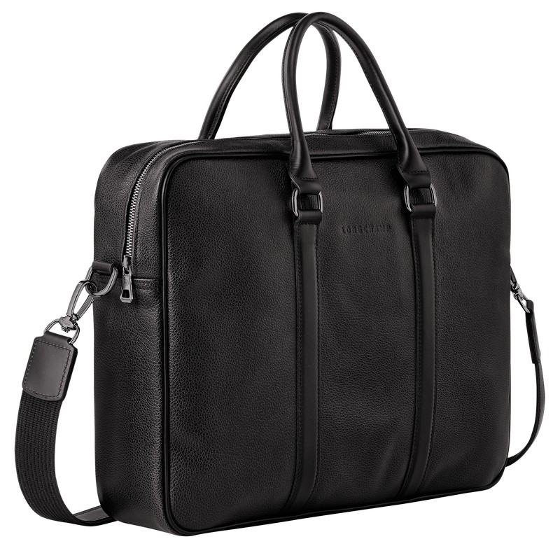 Longchamp Le Foulonné M Briefcase Negras | LO2467139