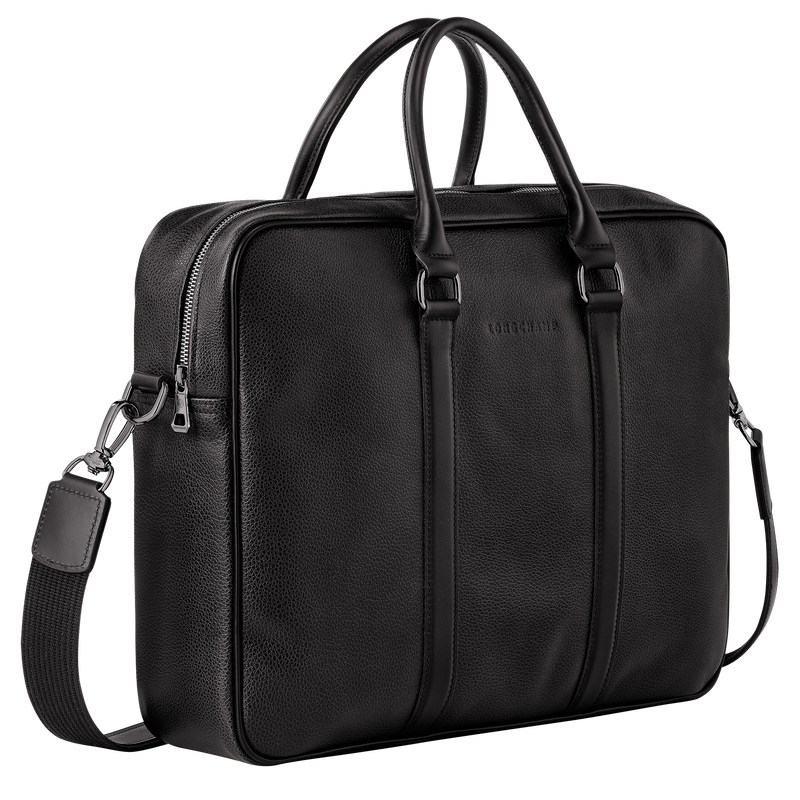 Longchamp Le Foulonné M Briefcase Negras | EC1846207