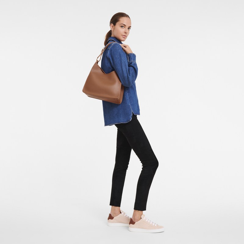 Longchamp Le Foulonné M Hobo Bag Caramel | WA2048619