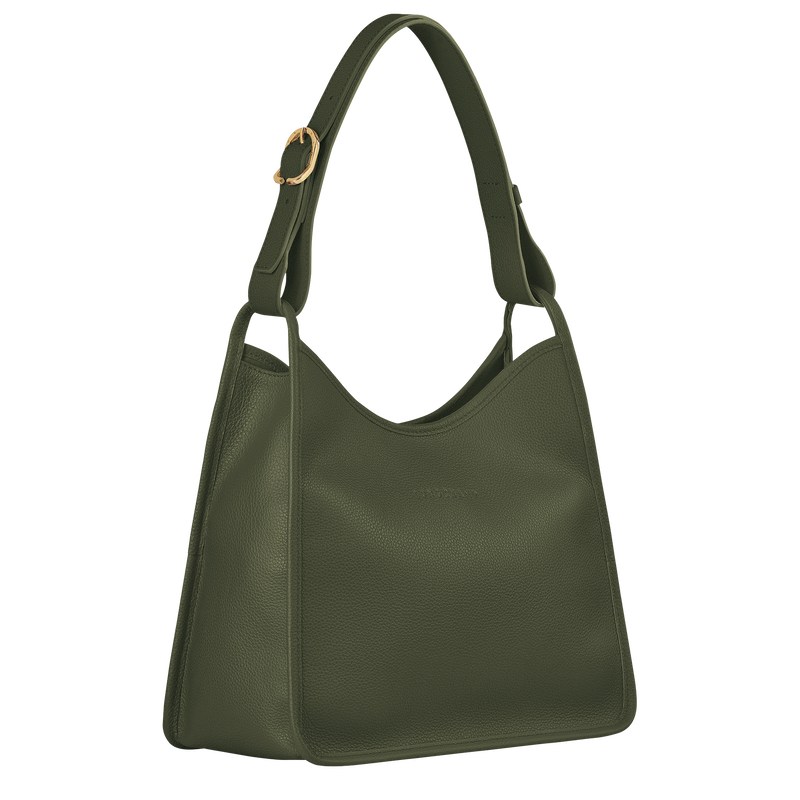 Longchamp Le Foulonné M Hobo Bag Kaki | WZ4903526