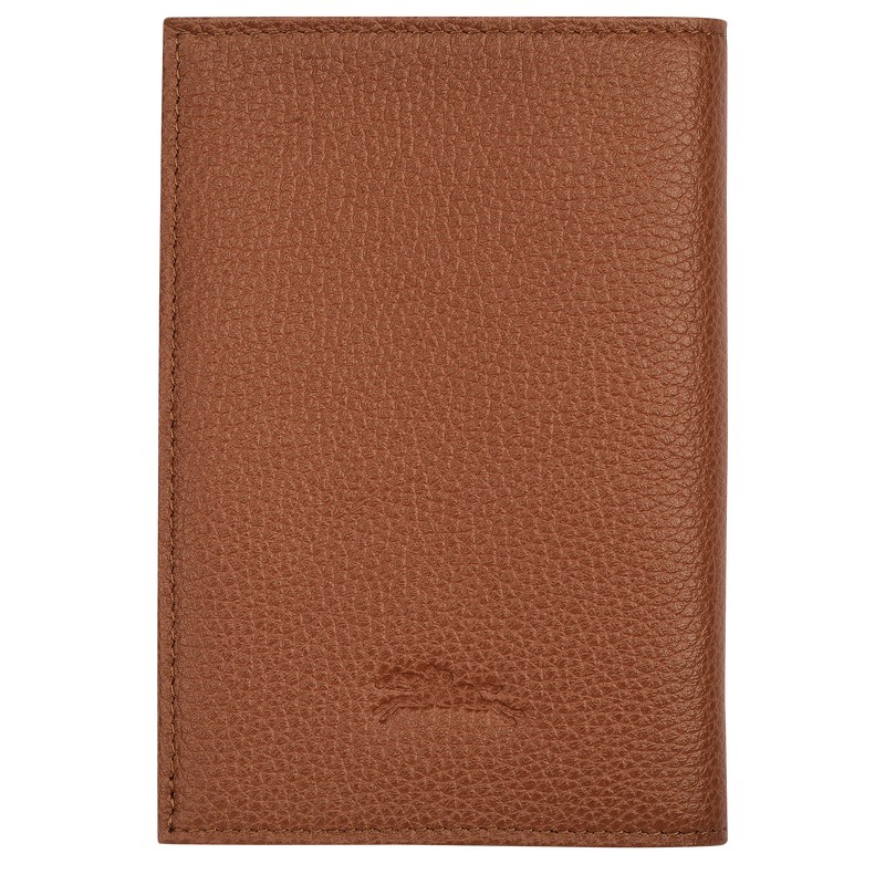 Longchamp Le Foulonné Passport Cover Caramel | MT1954036