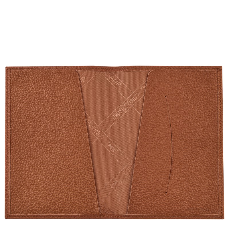 Longchamp Le Foulonné Passport Cover Caramel | MT1954036