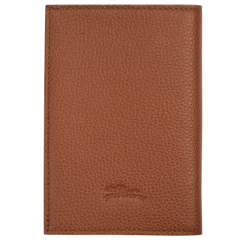 Longchamp Le Foulonné Passport Cover Caramel | WE3026451