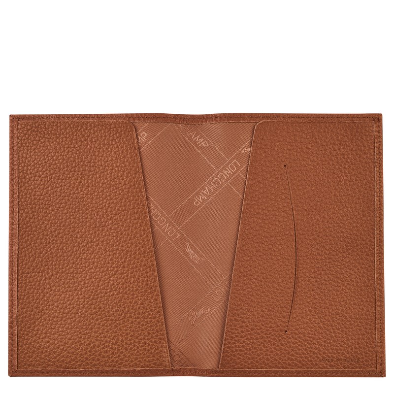 Longchamp Le Foulonné Passport Cover Caramel | WE3026451