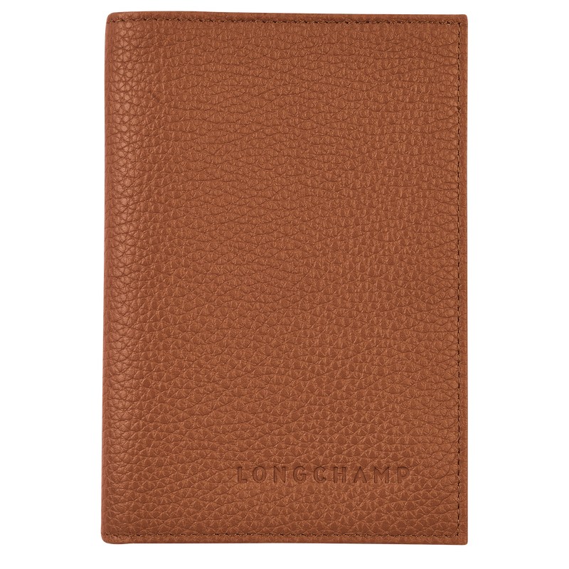 Longchamp Le Foulonné Passport Cover Caramel | WE3026451