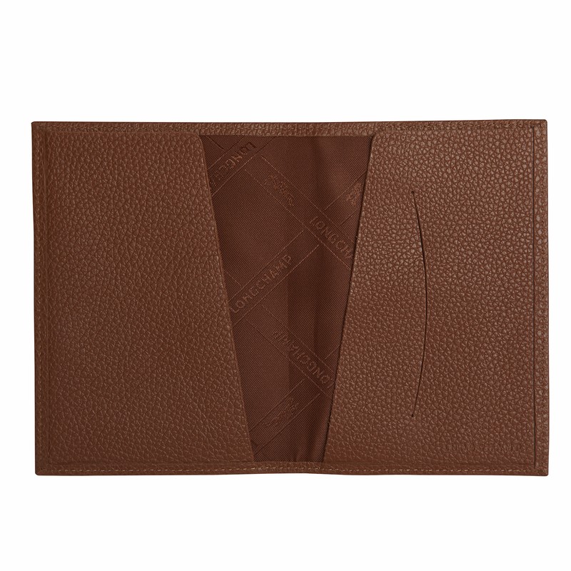 Longchamp Le Foulonné Passport Cover Caramel | YR5294836