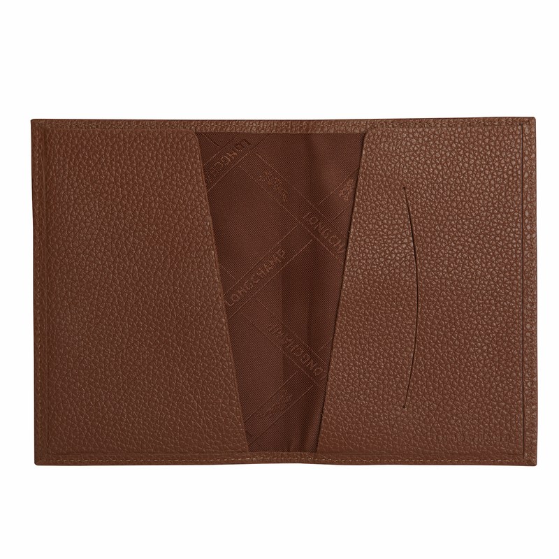 Longchamp Le Foulonné Passport Cover Caramel | DJ4308217