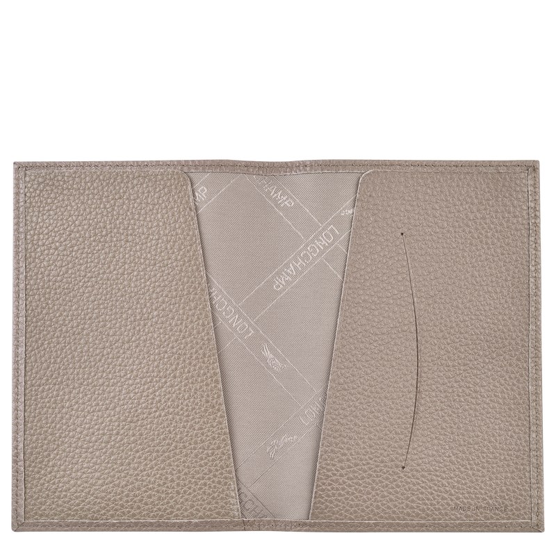 Longchamp Le Foulonné Passport Cover Turtledove | QF7689423