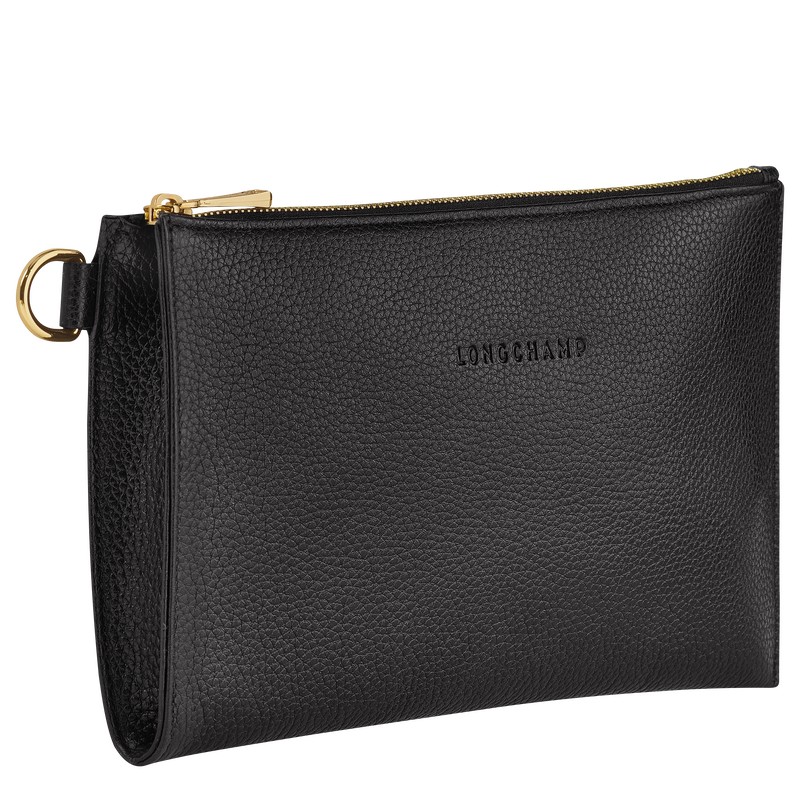 Longchamp Le Foulonné Pouch Negras | MG4105879