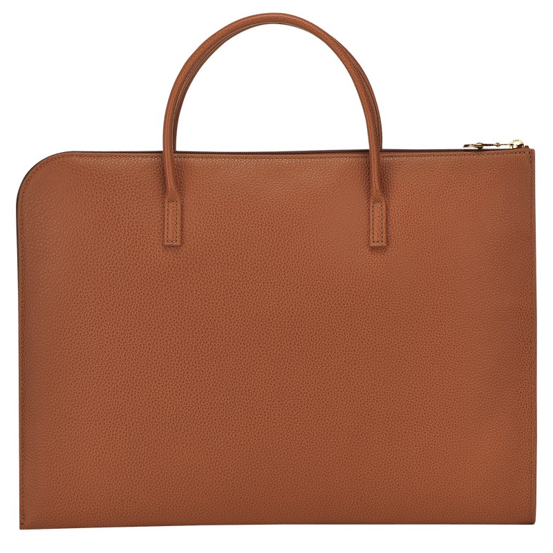 Longchamp Le Foulonné S Briefcase Caramel | ON1970482