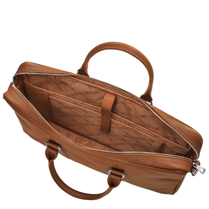 Longchamp Le Foulonné S Briefcase Caramel | YX5081673