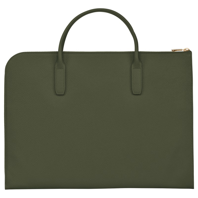 Longchamp Le Foulonné S Briefcase Kaki | BG8312750