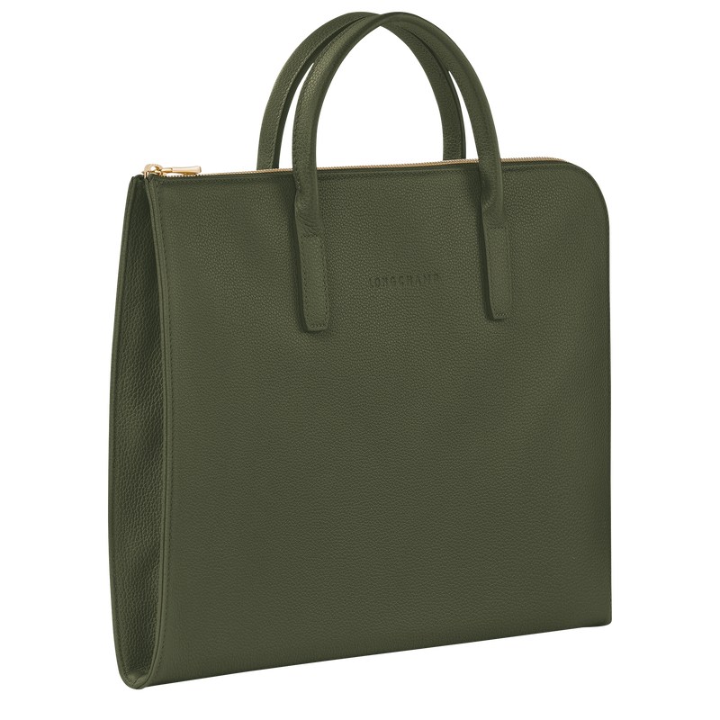 Longchamp Le Foulonné S Briefcase Kaki | GI7315689