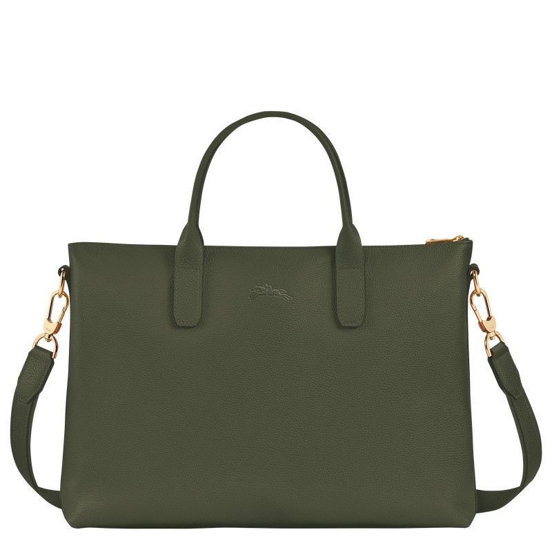 Longchamp Le Foulonné S Briefcase Kaki | SH3709182