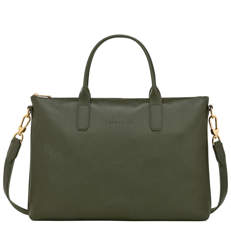 Longchamp Le Foulonné S Briefcase Kaki | SH3709182