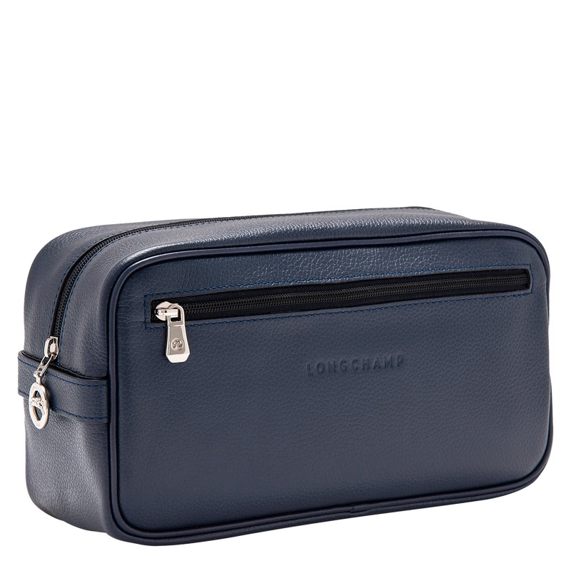 Longchamp Le Foulonné Toiletry Case Azul Marino | HE4609278