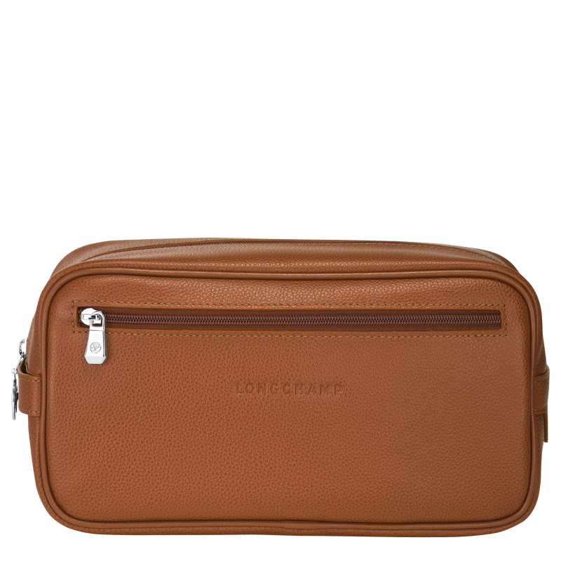 Longchamp Le Foulonné Toiletry Case Caramel | YI5921768