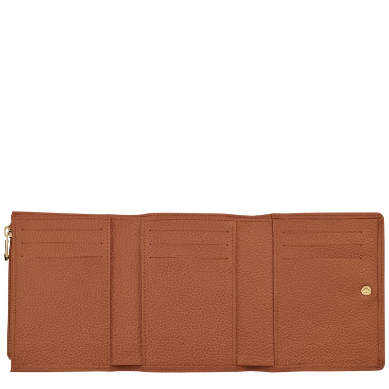 Longchamp Le Foulonné Wallet Caramel | ZE4853702