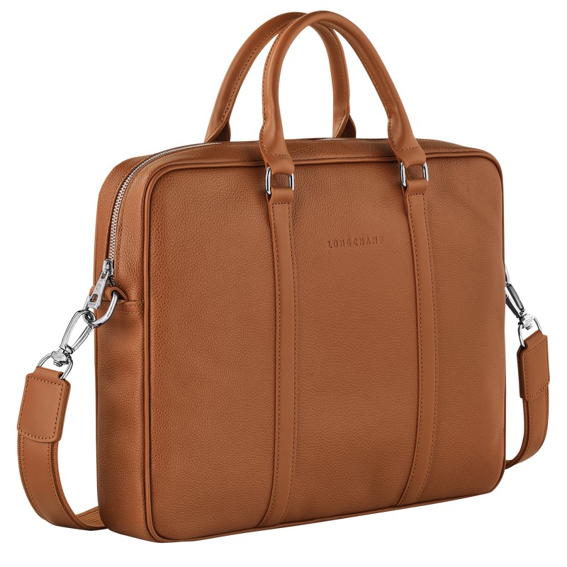 Longchamp Le Foulonné Xs Briefcase Caramel | QE1042576