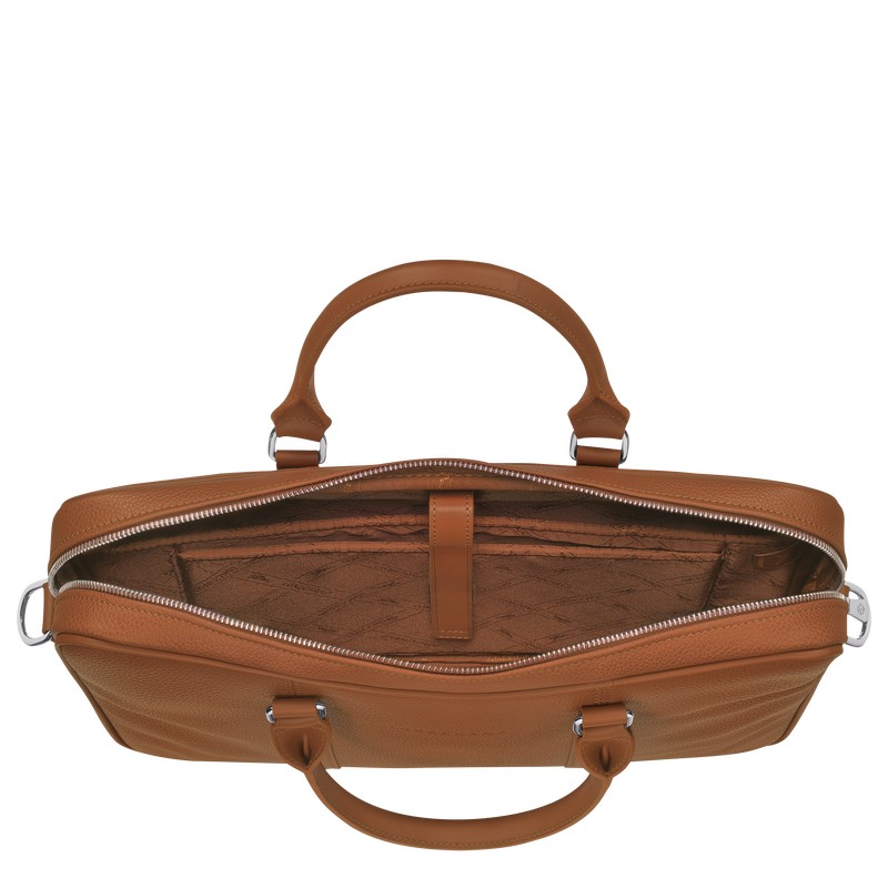 Longchamp Le Foulonné Xs Briefcase Caramel | QE1042576