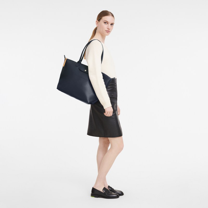 Longchamp Le Pliage City L Tote Bag Azul Marino | QM9365048