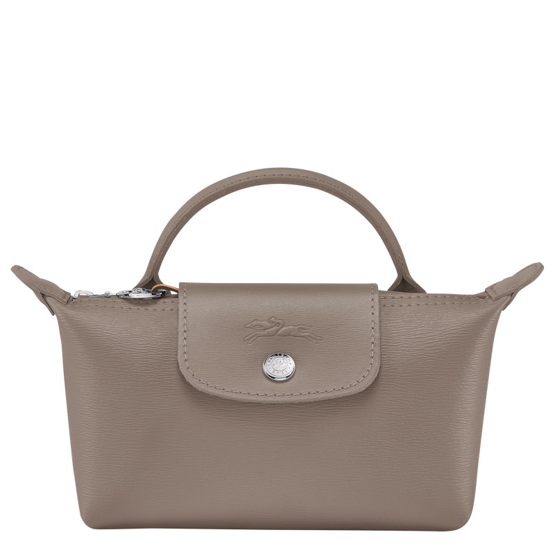 Longchamp Le Pliage City Pouch With Handle Taupe | RS8512607