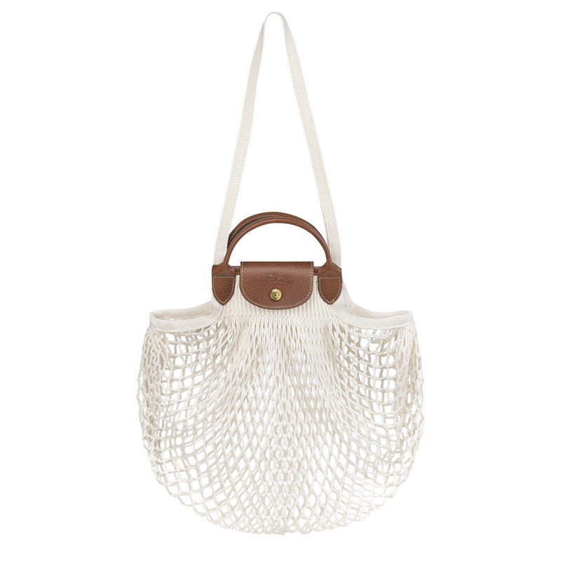 Longchamp Le Pliage Filet L Mesh Bag Ecru | JQ5802913