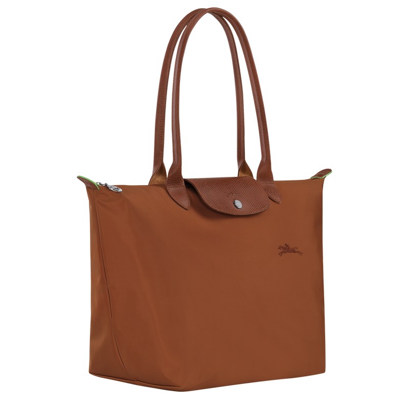 Longchamp Le Pliage Green L Tote Bag Cognac | EZ4509863