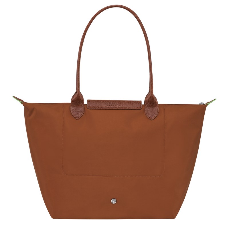 Longchamp Le Pliage Green L Tote Bag Cognac | EZ4509863