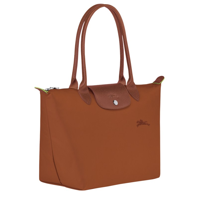 Longchamp Le Pliage Green M Tote Bag Cognac | EH8906345