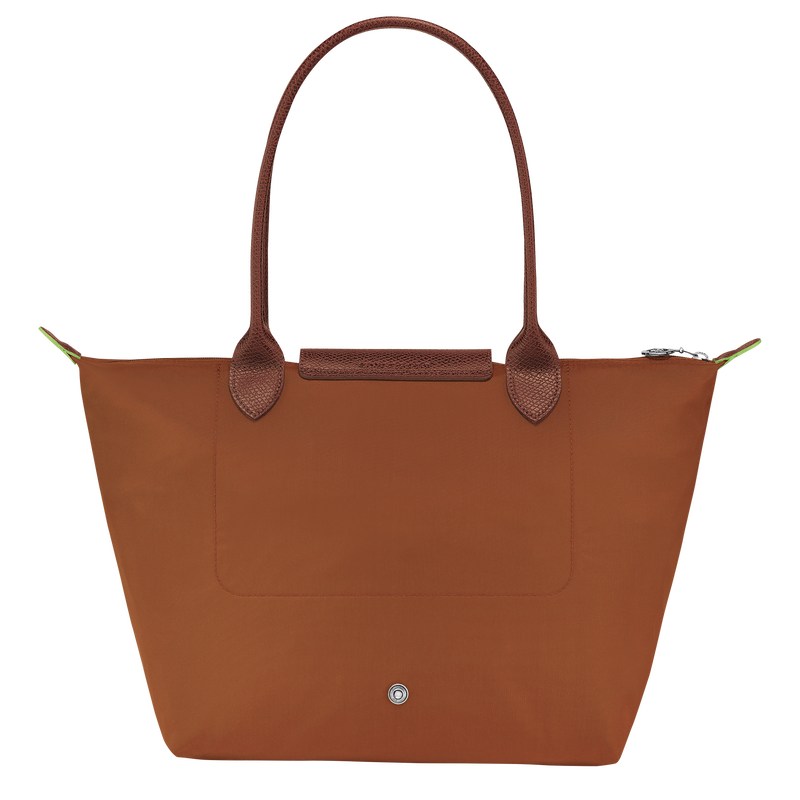 Longchamp Le Pliage Green M Tote Bag Cognac | EH8906345