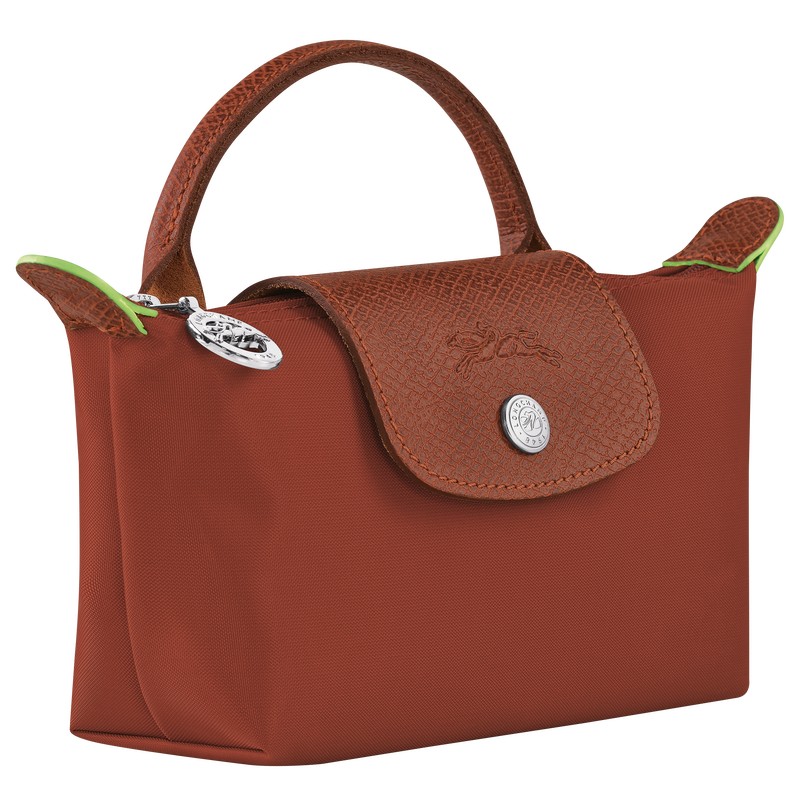 Longchamp Le Pliage Green Pouch With Handle Chestnut | OS0369185