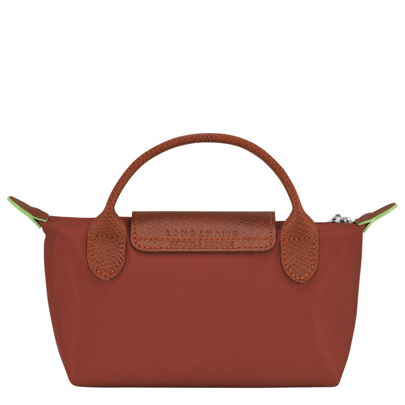 Longchamp Le Pliage Green Pouch With Handle Chestnut | OS0369185