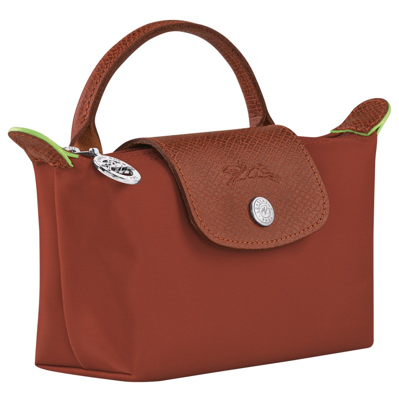 Longchamp Le Pliage Green Pouch With Handle Chestnut | FH0394721