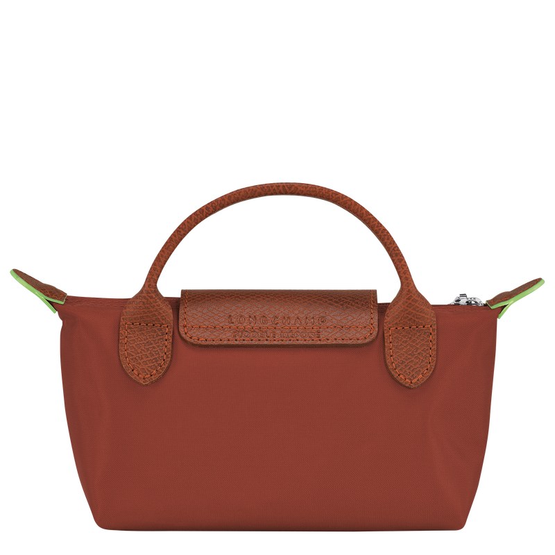 Longchamp Le Pliage Green Pouch With Handle Chestnut | FH0394721