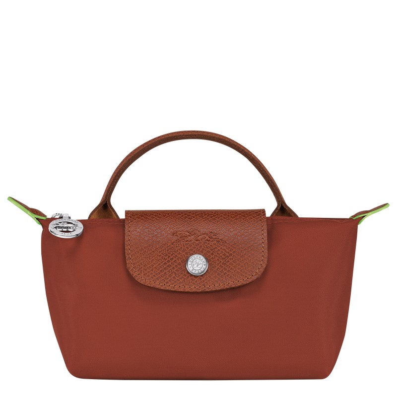 Longchamp Le Pliage Green Pouch With Handle Chestnut | FH0394721