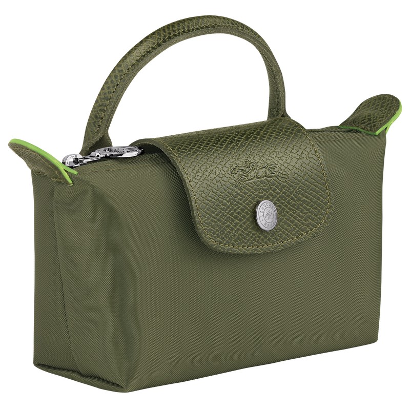 Longchamp Le Pliage Green Pouch With Handle Forest | TN7295108