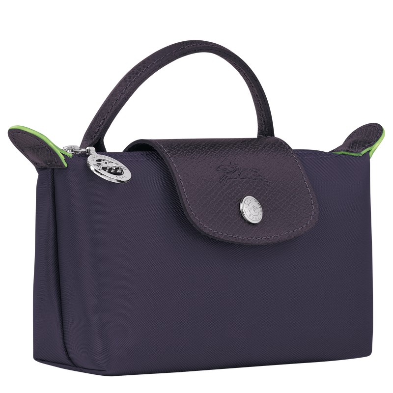 Longchamp Le Pliage Green Pouch With Handle Bilberry | HV7430291