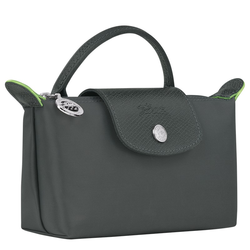 Longchamp Le Pliage Green Pouch With Handle Graphite | WA3712905