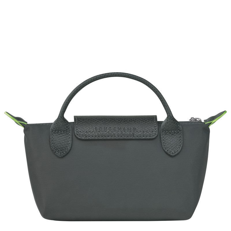 Longchamp Le Pliage Green Pouch With Handle Graphite | WA3712905