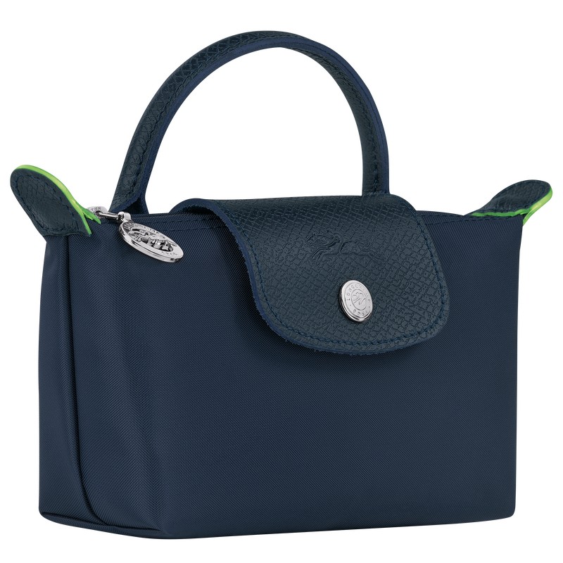 Longchamp Le Pliage Green Pouch With Handle Azul Marino | MR2531870