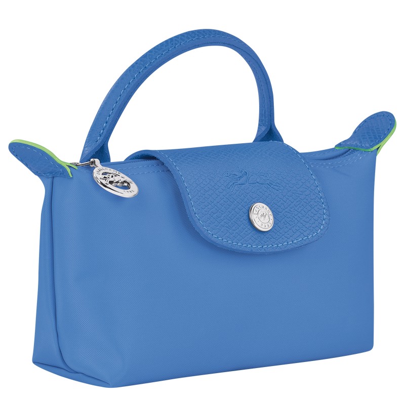 Longchamp Le Pliage Green Pouch With Handle Cornflower | WJ2539018