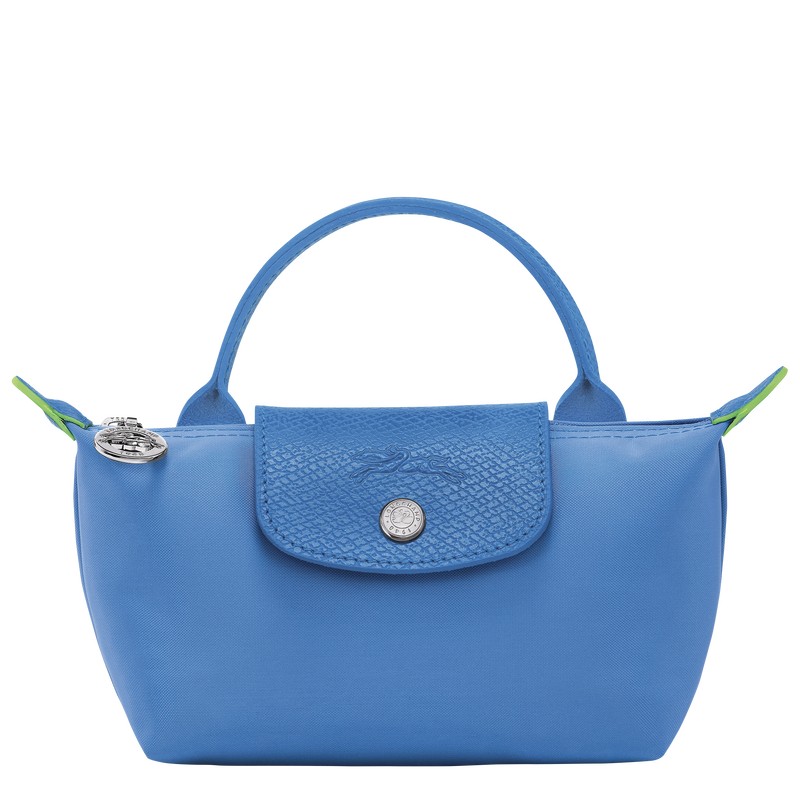 Longchamp Le Pliage Green Pouch With Handle Cornflower | WJ2539018