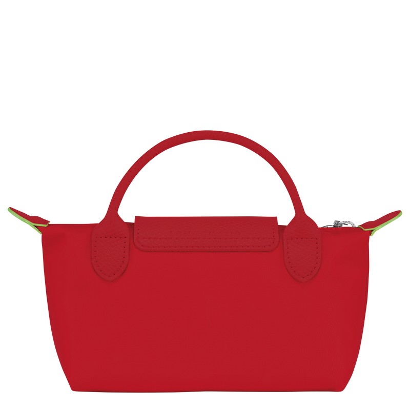 Longchamp Le Pliage Green Pouch With Handle Tomato | DY8210973