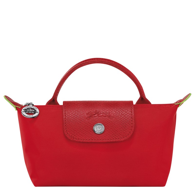 Longchamp Le Pliage Green Pouch With Handle Tomato | DY8210973