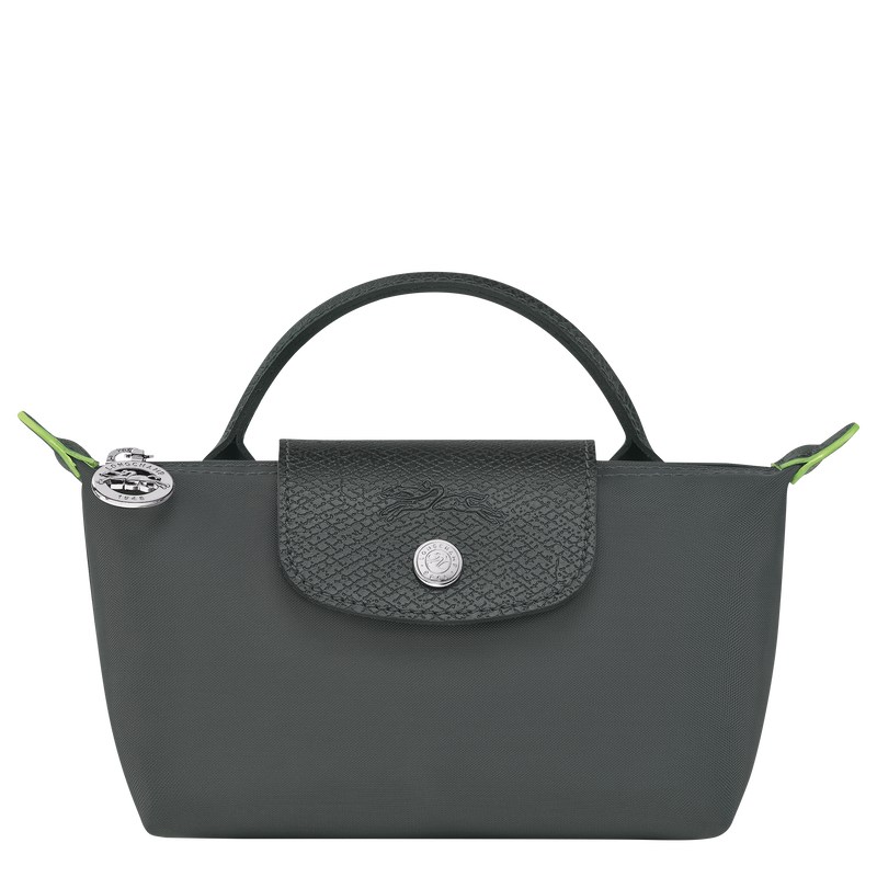 Longchamp Le Pliage Green Pouch With Handle Graphite | WC3790852