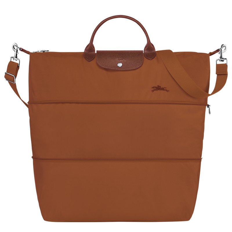 Longchamp Le Pliage Green Travel Bag Expandable Cognac | JI5967032